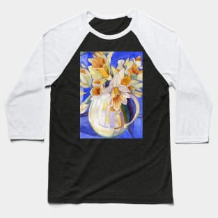 Daffodils in a Yellow Vase watercolour painting Baseball T-Shirt